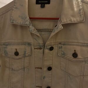 True Religion Cream Jean Jacket Classic Denim Style